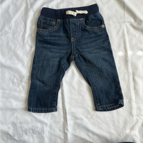 Baby Gap Denim Jeans with Navy Tie Waistband Size 12-18 Months - Picture 3 of 11